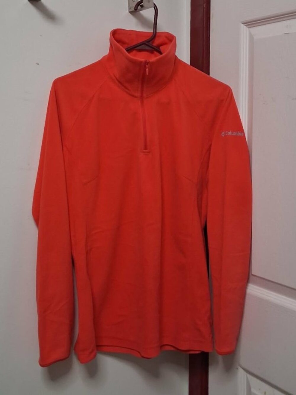 Columbia Women Glacial IV Half-Zip Fleece Pullover Coral Orange Like New Medium